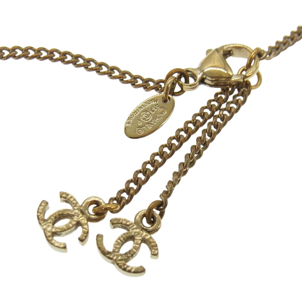 CHANEL シャネル A13P ココマーク フェイクパール ネックレス ゴールド系【中古】