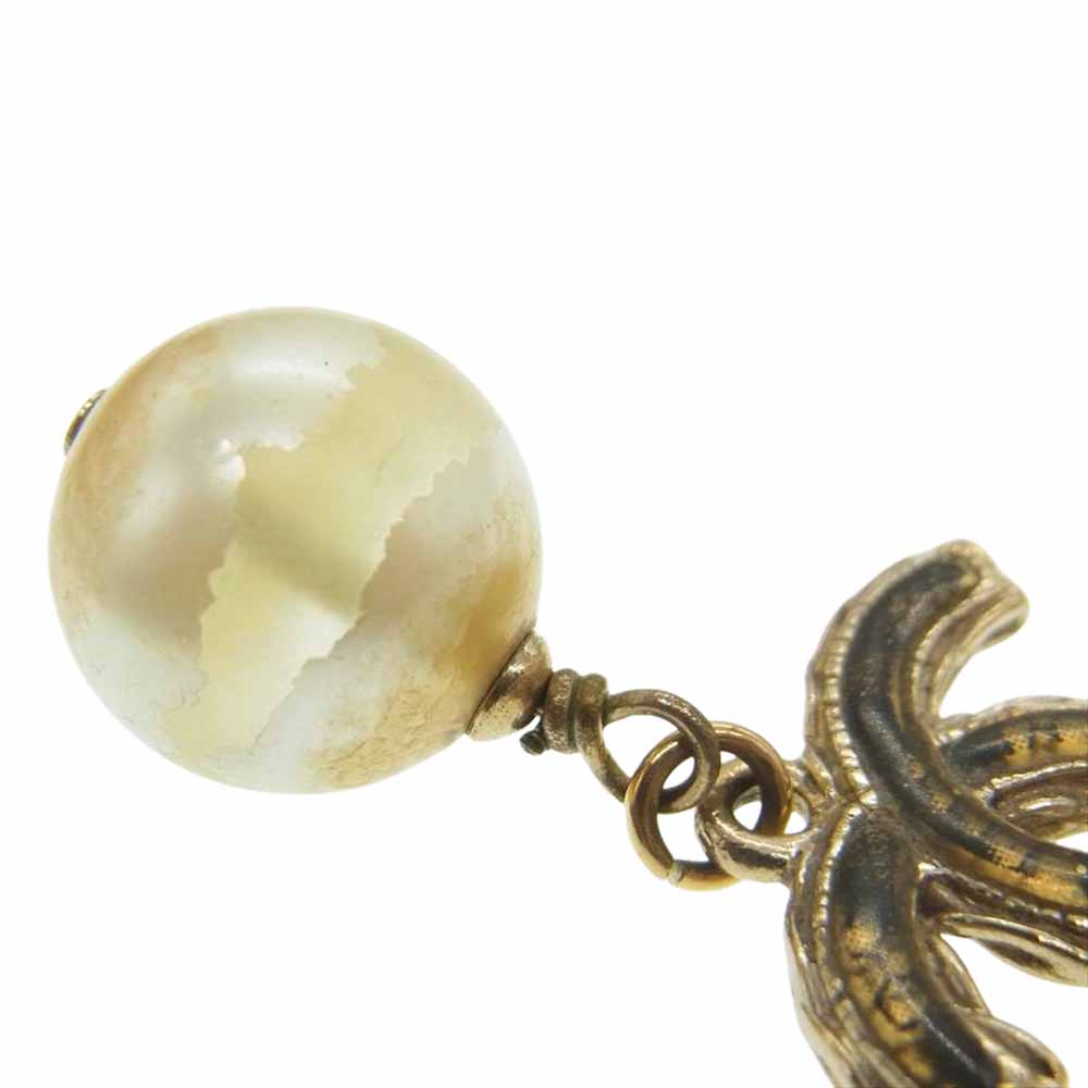 CHANEL シャネル A13P ココマーク フェイクパール ネックレス ゴールド系【中古】