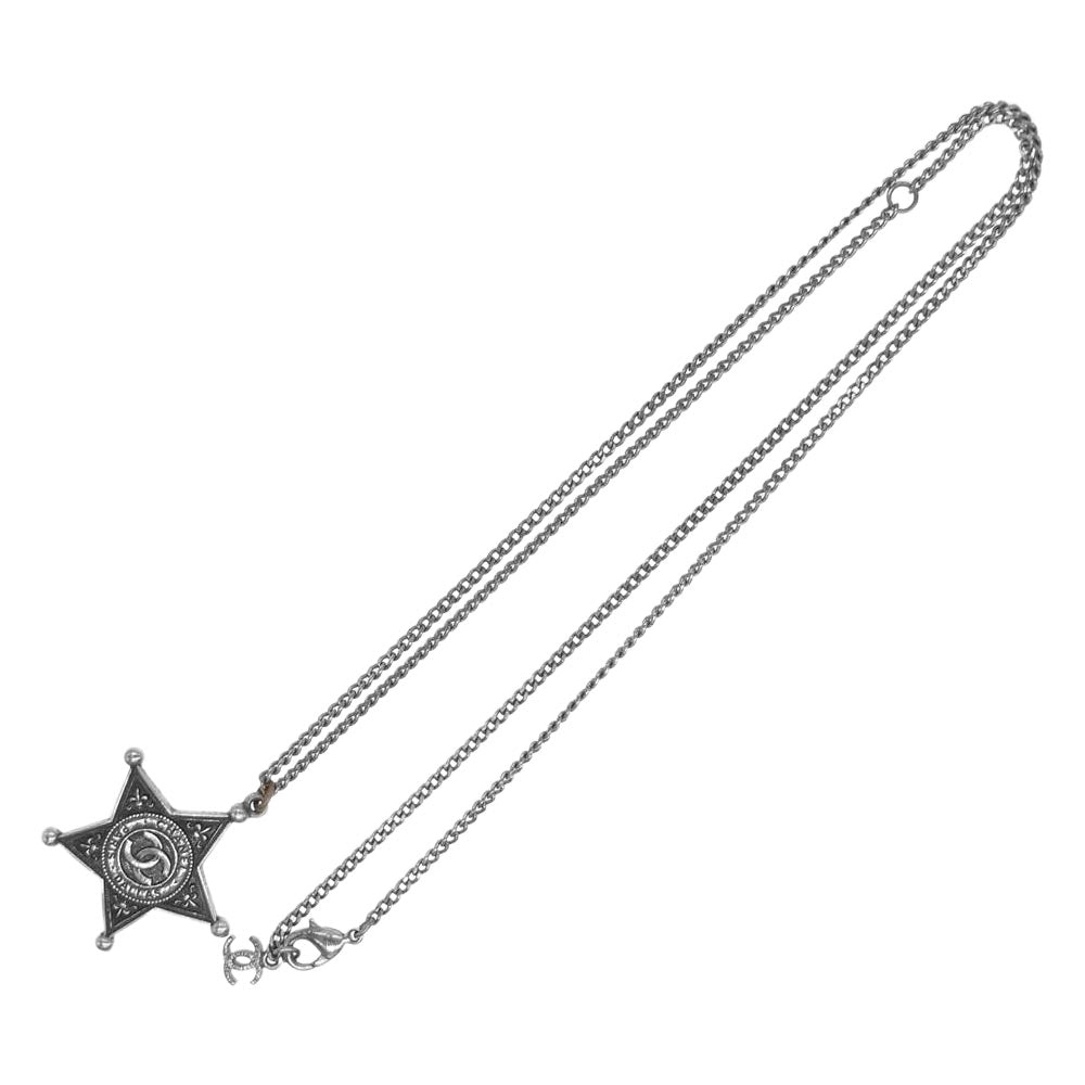 CHANEL シャネル A14A 星 スター パリダラス ネックレス シルバー系【中古】