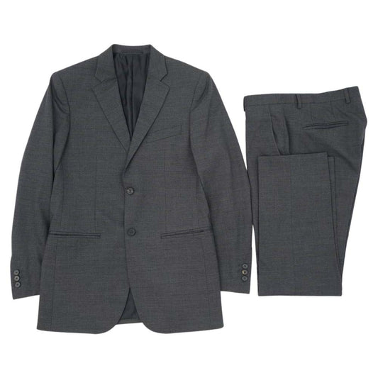 JIL SANDER ジルサンダー 国内正規品 イタリア製 M214602 ウール 2B セットアップ テーラードジャケット スラックスパンツ ダークグレー系 44【中古】