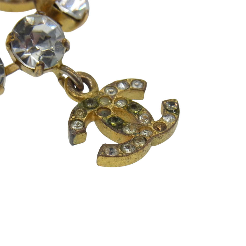 CHANEL シャネル 95P ココマーク ビジュー ラインストーン ブレスレット ゴールド系【中古】