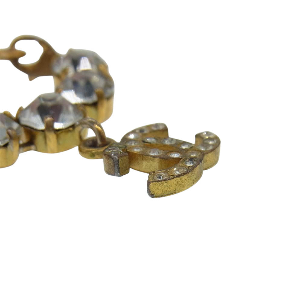 CHANEL シャネル 95P ココマーク ビジュー ラインストーン ブレスレット ゴールド系【中古】