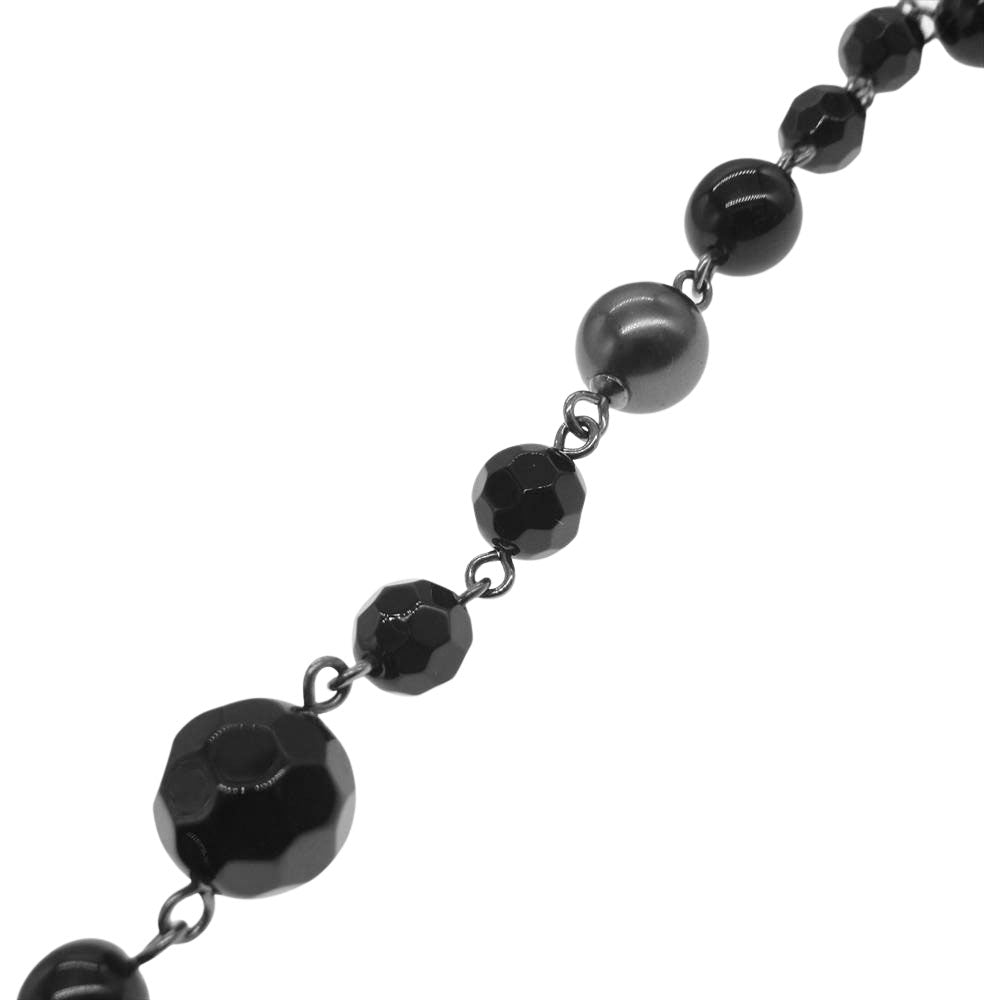 CHANEL シャネル A13V ココマーク フェイクパール ビーズ ブレスレット ブラック系【中古】