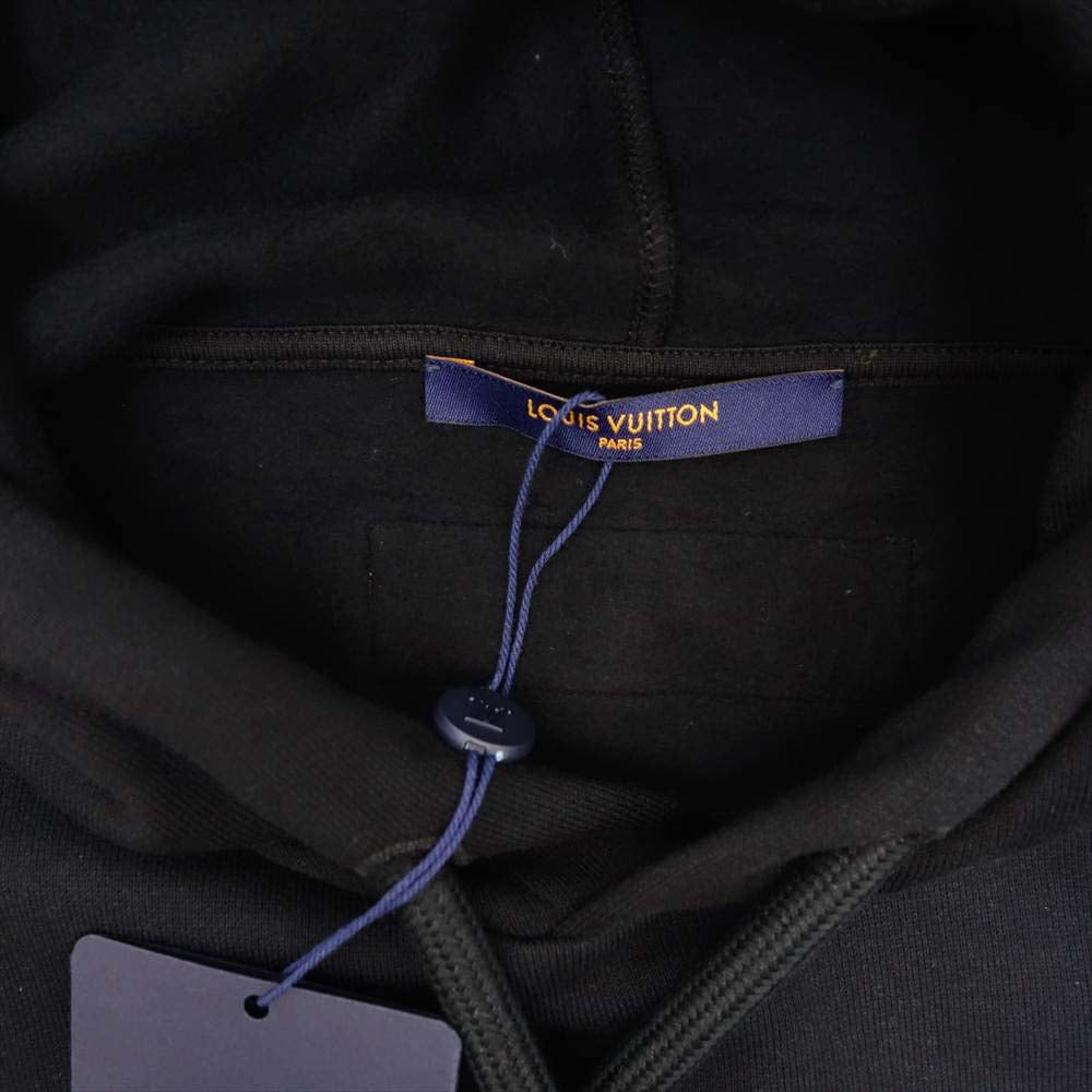 LOUIS VUITTON ルイ・ヴィトン 国内正規品 22SS 1A9SVO LV グラフィック ロゴ フーディ ブラック系 ホワイト系 S【極上美品】【中古】
