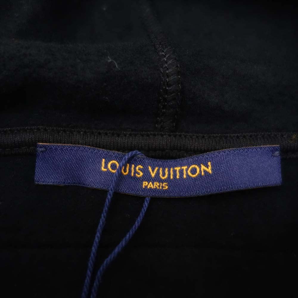 LOUIS VUITTON ルイ・ヴィトン 国内正規品 22SS 1A9SVO LV グラフィック ロゴ フーディ ブラック系 ホワイト系 S【極上美品】【中古】