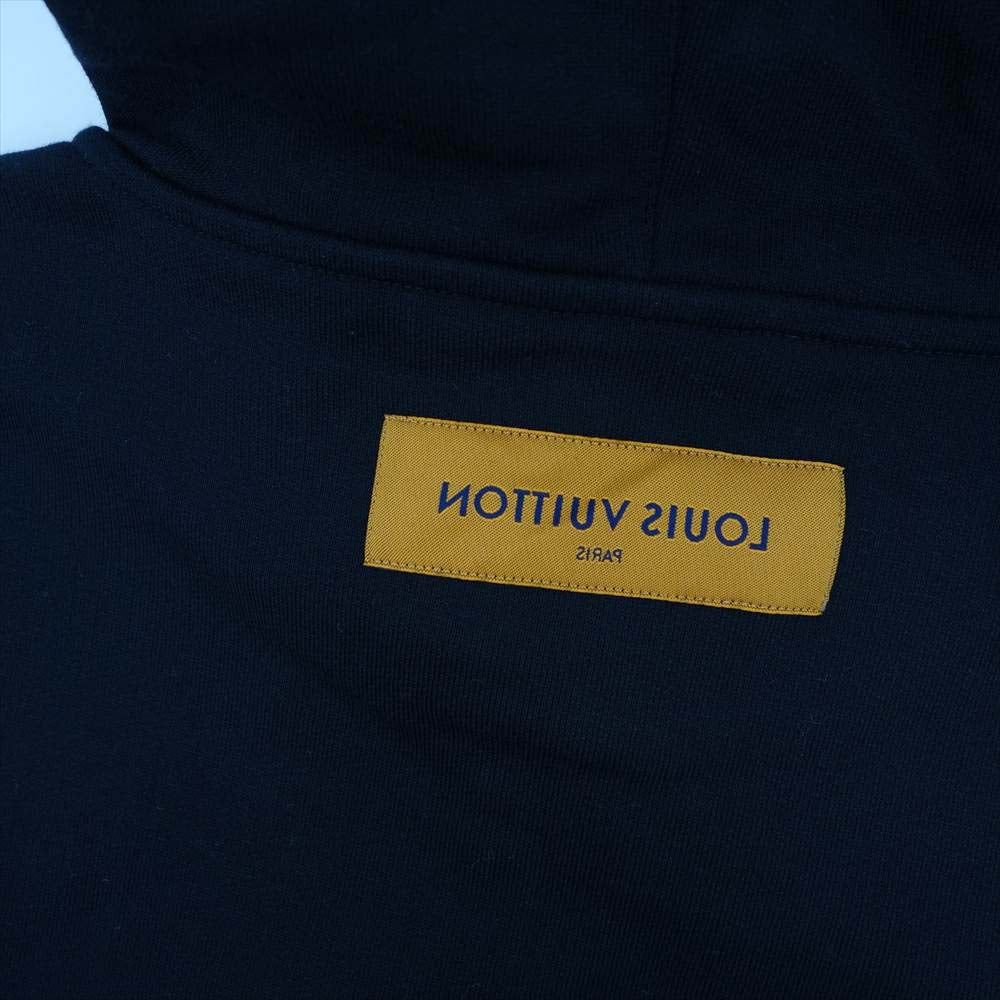 LOUIS VUITTON ルイ・ヴィトン 国内正規品 22SS 1A9SVO LV グラフィック ロゴ フーディ ブラック系 ホワイト系 S【極上美品】【中古】