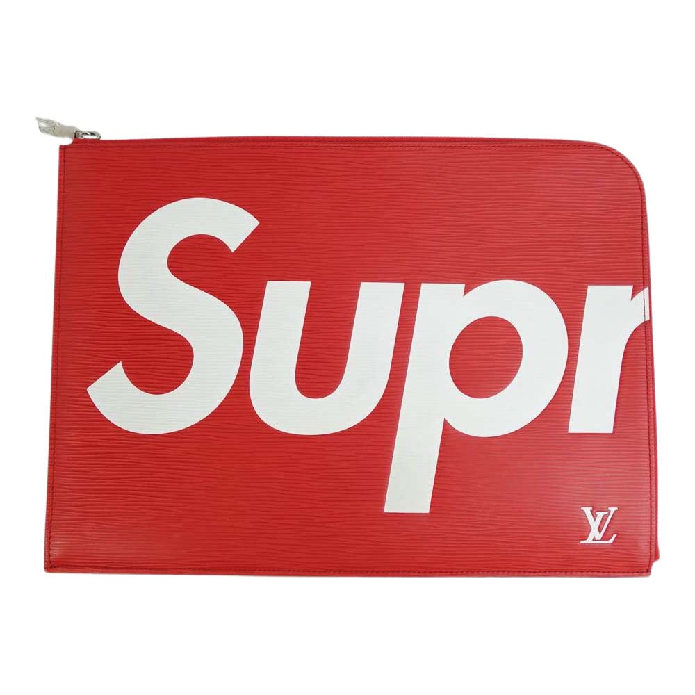Supreme シュプリーム LOUIS VUITTON 17AW M67722 LV Pochette Jour GM ルイヴィトン エピ レザー クラッチバッグ レッド系【中古】