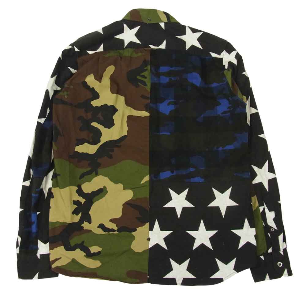 SOPHNET. ソフネット SOPH-156016 MULTI MIX FLANNEL B.D SHIRT マルチ ミックス 再構築 フランネル ボタンダウン シャツ S【中古】