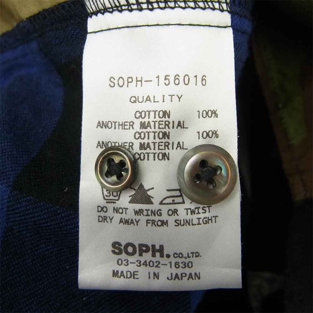 SOPHNET. ソフネット SOPH-156016 MULTI MIX FLANNEL B.D SHIRT マルチ ミックス 再構築 フランネル ボタンダウン シャツ S【中古】