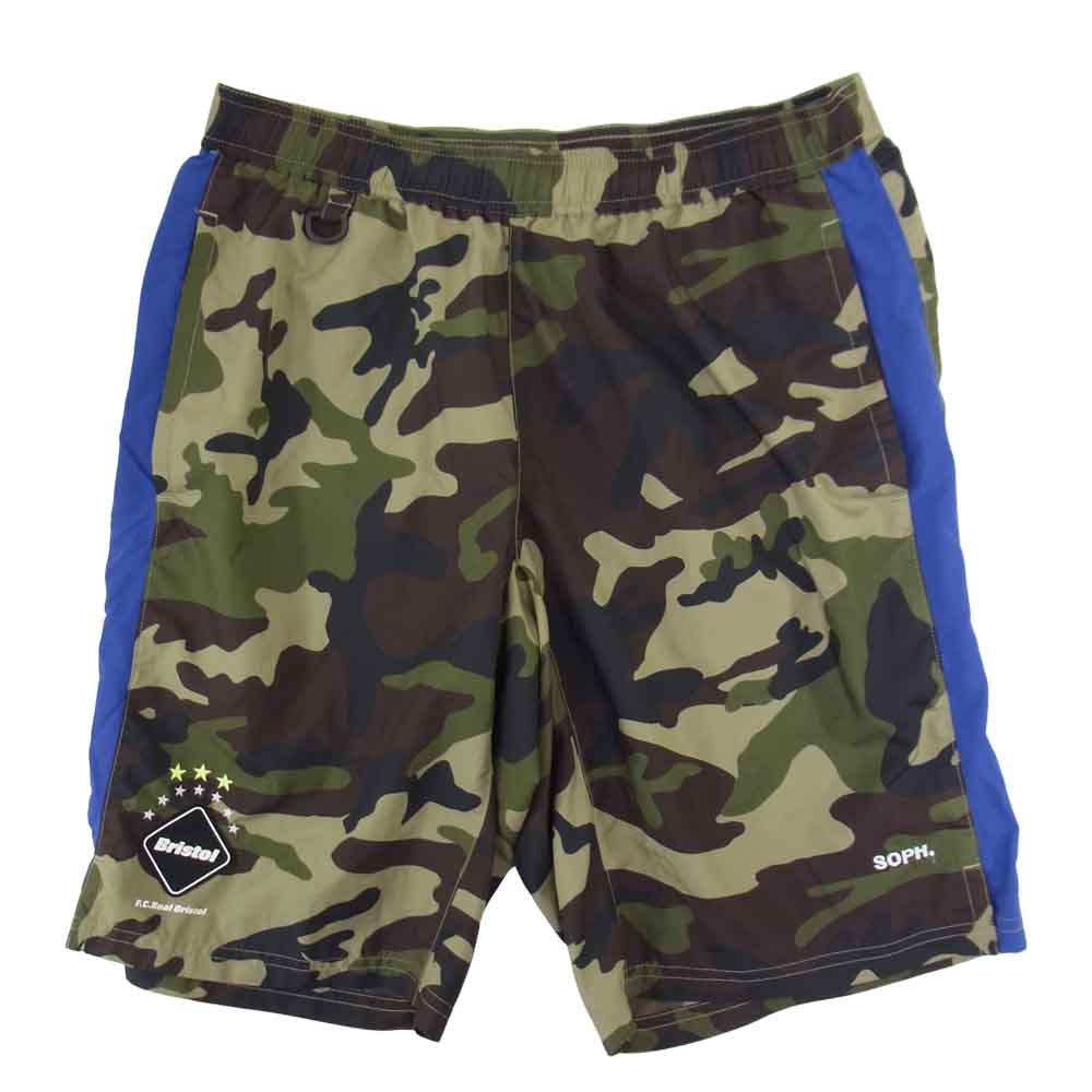 F.C.R.B. エフシーアールビー FCRB-170008 CAMOUFLAGE PRACTICE SHORT カモフラージュ プラクティス ショーツ ハーフ パンツ グリーンカモ×ブルー カーキ系 S【中古】
