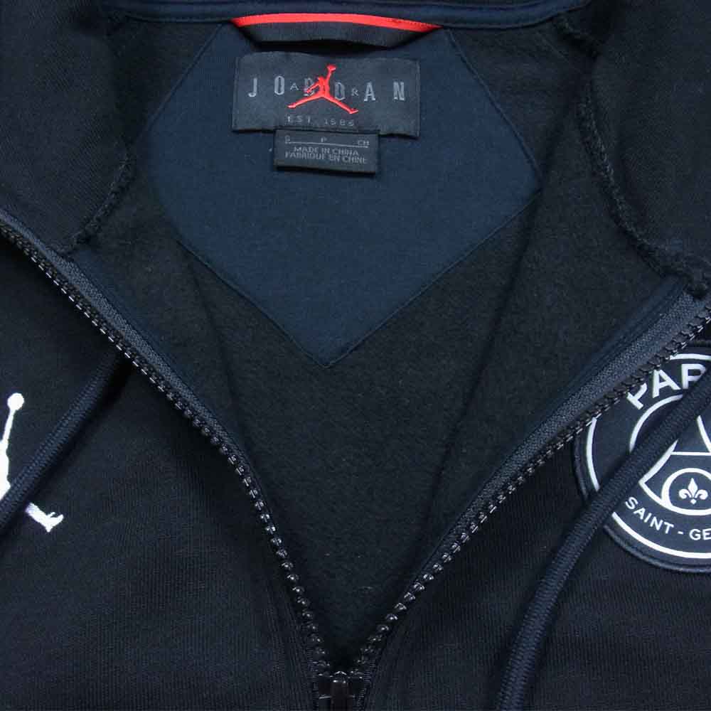 NIKE ナイキ BQ8346-010 Jordan ジョーダン × Paris Saint-Germain PSG パリサンジェルマン ブラックキャット フルジップ フリース パーカー ブラック系 S【中古】