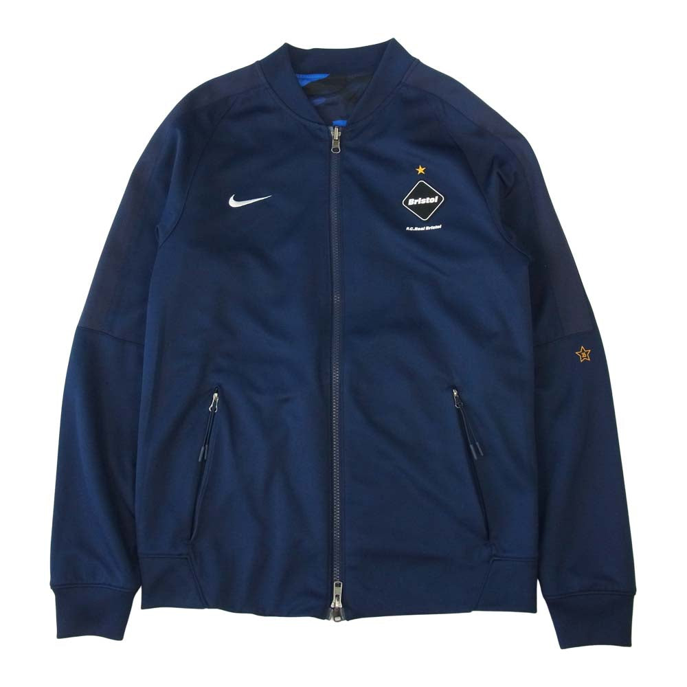 F.C.R.B. エフシーアールビー 823118-450 × NIKE ナイキ WARM UP JACKET リバーシブル ウォームアップ ブルゾン ジャケット ネイビー系 S【中古】