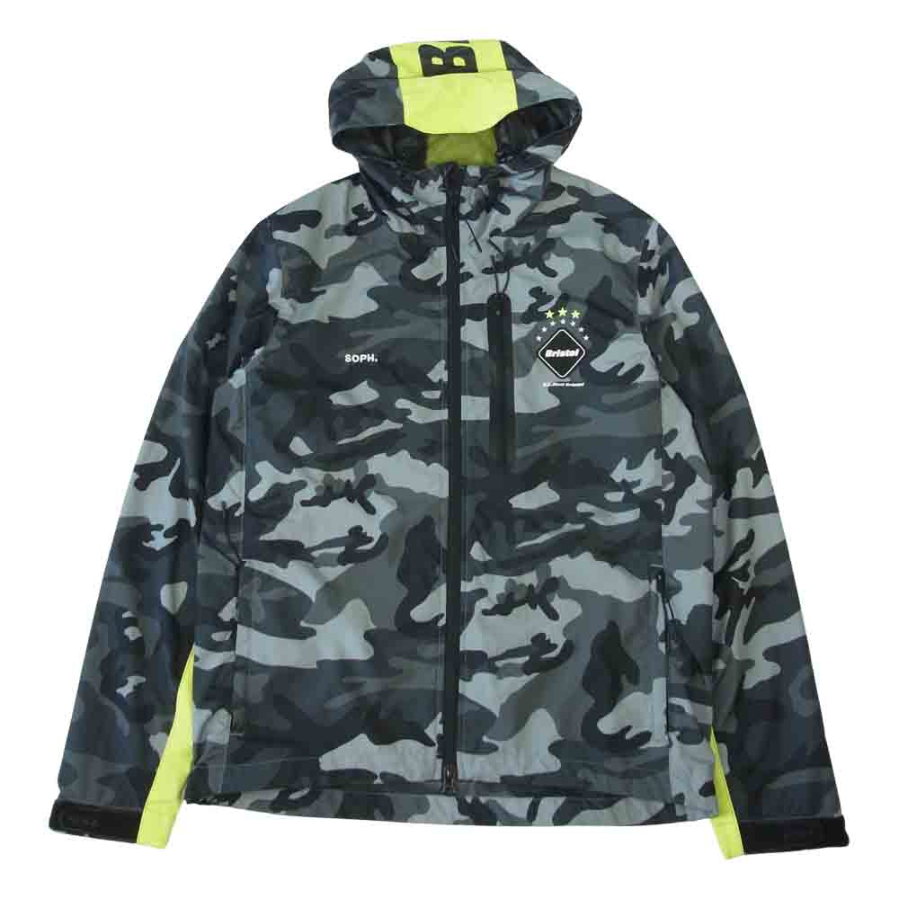 F.C.R.B. エフシーアールビー FCRB-170007 CAMOUFLAGE PRACTICE JAKET カモフラージュ プラクティス ジャケット グレーカモ×蛍光イエロー マルチカラー系 S【中古】
