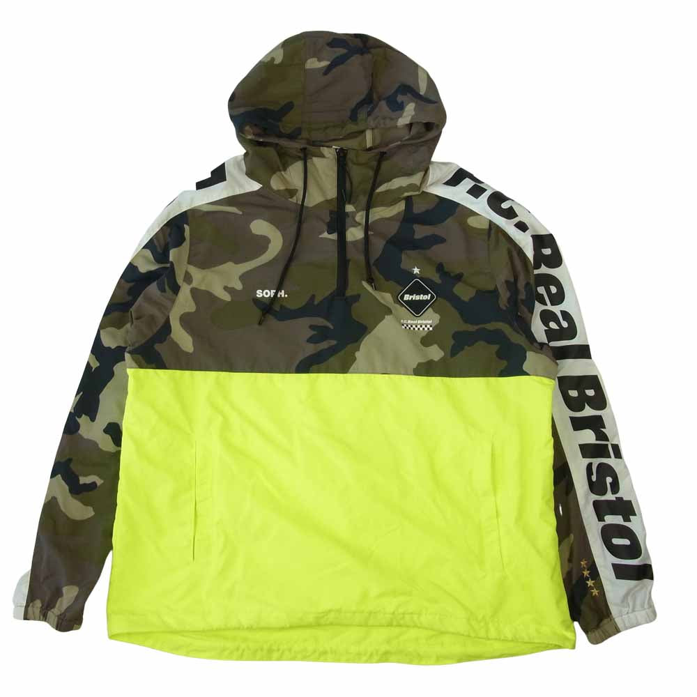 F.C.R.B. エフシーアールビー FCRB-190023 HALF ZIP ANORAK ハーフジップ アノラック ジャケット カモ×蛍光イエロー マルチカラー系 S【中古】