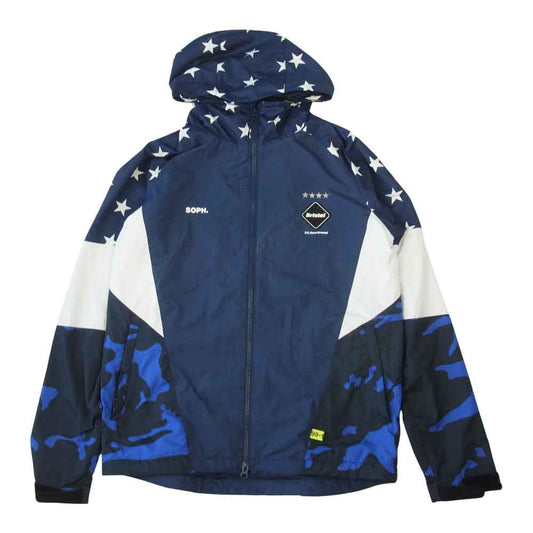 F.C.R.B. エフシーアールビー FCRB-189025 MULTI PATTERN TRAINING JACKET マルチパターン トレーニング  ジャケット スター×ブルーカモ ネイビー系 S【中古】