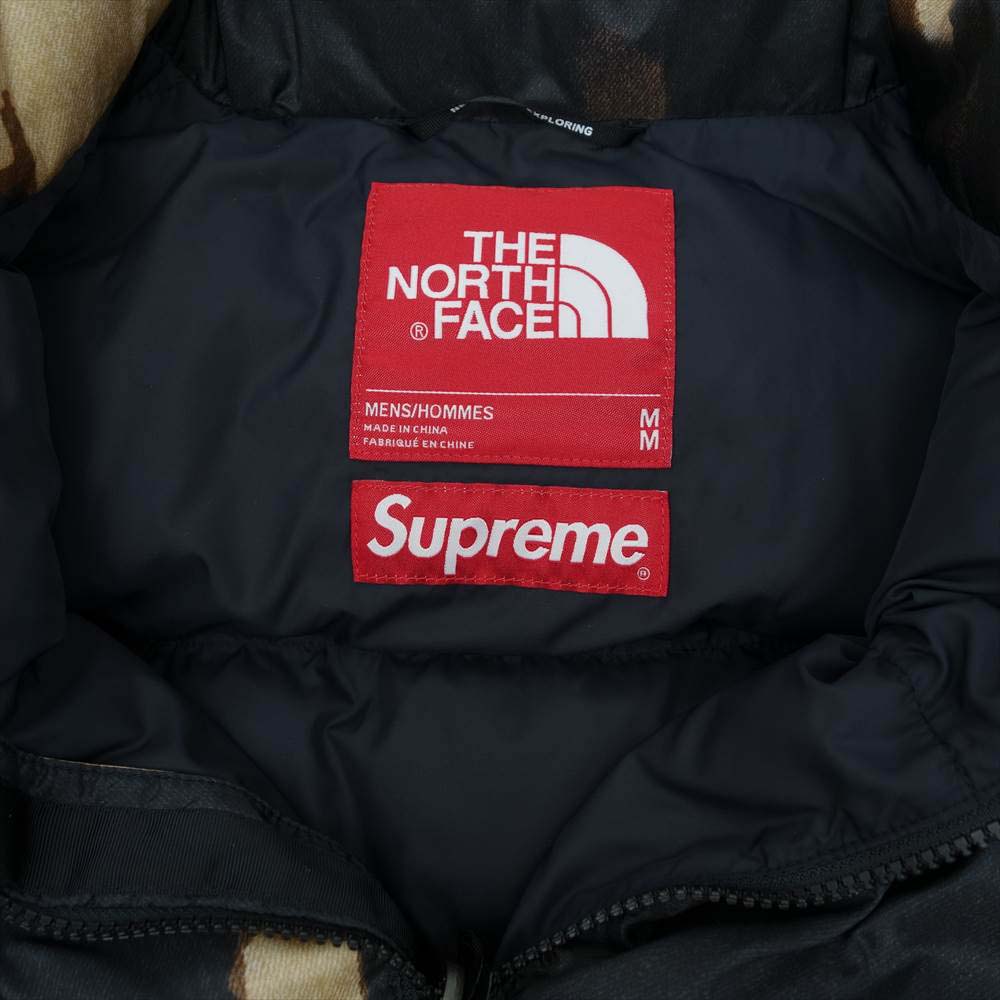 Supreme シュプリーム 21AW ND52100I × THE NORTH FACE ノースフェイス Bleached Denim Print Nuptse Jacket ブリーチ デニム プリント ダウン ジャケット M【新古品】【未使用】【中古】