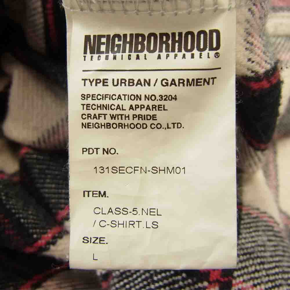 NEIGHBORHOOD ネイバーフッド 13SS 131SECFN-SHM01 クラス5 コットン チェック ネルシャツ ホワイト系 L【中古】