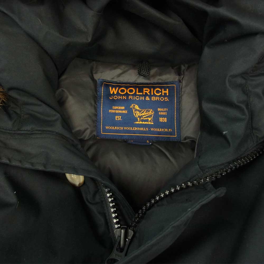 WOOLRICH ウールリッチ WOCPS2724 Laminated Fur Hood Parka ラミネーテッド ファー フード パーカー ダウン ジャケット ネイビー系 S【中古】