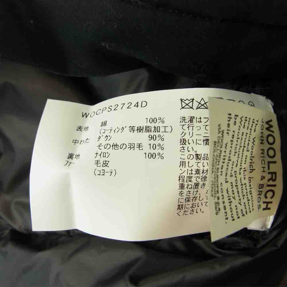 WOOLRICH ウールリッチ WOCPS2724 Laminated Fur Hood Parka ラミネーテッド ファー フード パーカー ダウン ジャケット ネイビー系 S【中古】