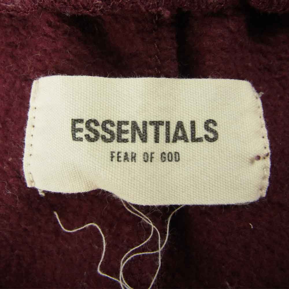 FEAR OF GOD フィアオブゴッド ESSENTIALS エッセンシャルズ サイドライン ロゴプリント スウェット パンツ ワインレッド系 XS【中古】