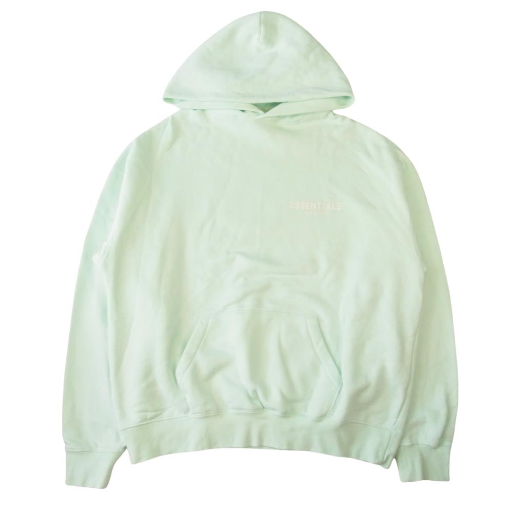 FEAR OF GOD フィアオブゴッド ESSENTIALS エッセンシャルズ ロゴプリント パーカー ライトブルー系 S【中古】