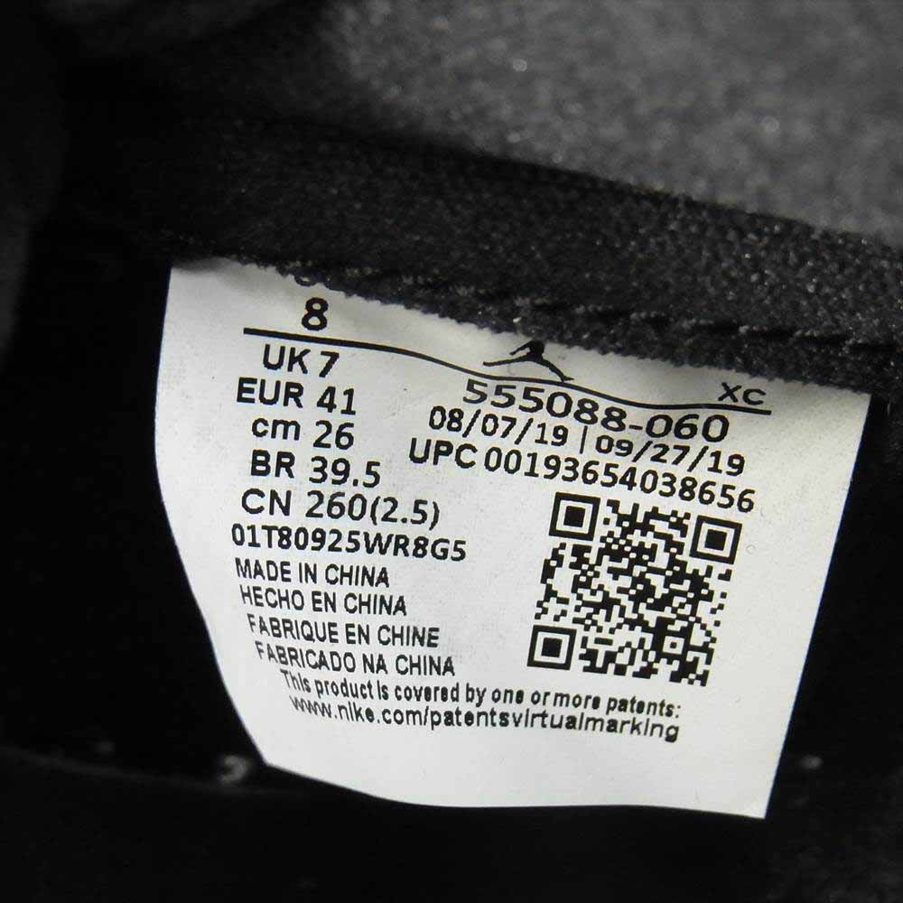 NIKE ナイキ 555088-060 AIR JORDAN 1 RETRO HIGH OG エア ジョーダン 1 レトロ ハイ オリジナル ブラック/ジムレッド-ブラック-ホワイト ブラック系 26cm【極上美品】【中古】