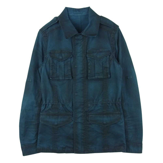 SHELLAC シェラック 51807 顔料加工 ミリタリー ジャケット コットン 日本製 ブルー系 44【中古】