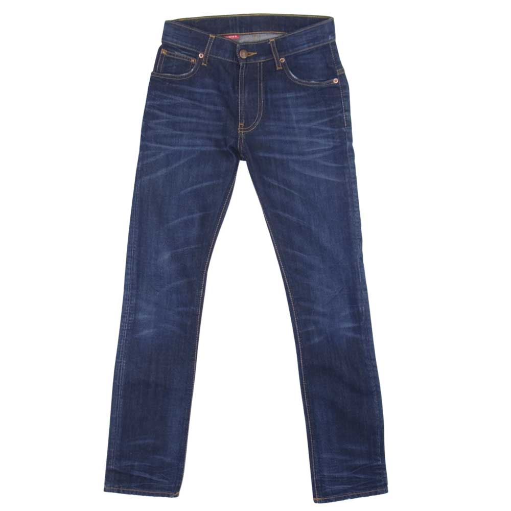 レイン スリムフィット スキニー デニム パンツ インディゴブルー系 28【中古】