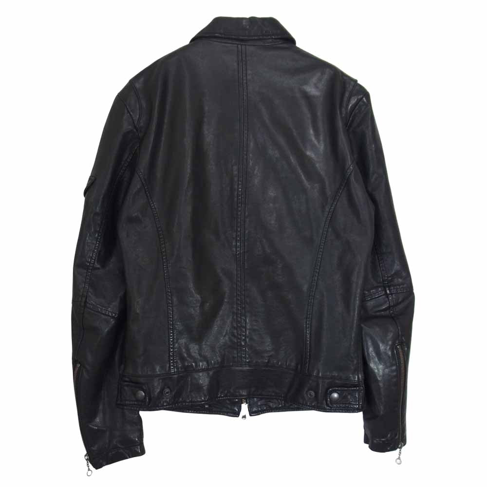 TETE HOMME テットオム シープレザー シングル ライダース ジャケット ブラック系 5【中古】