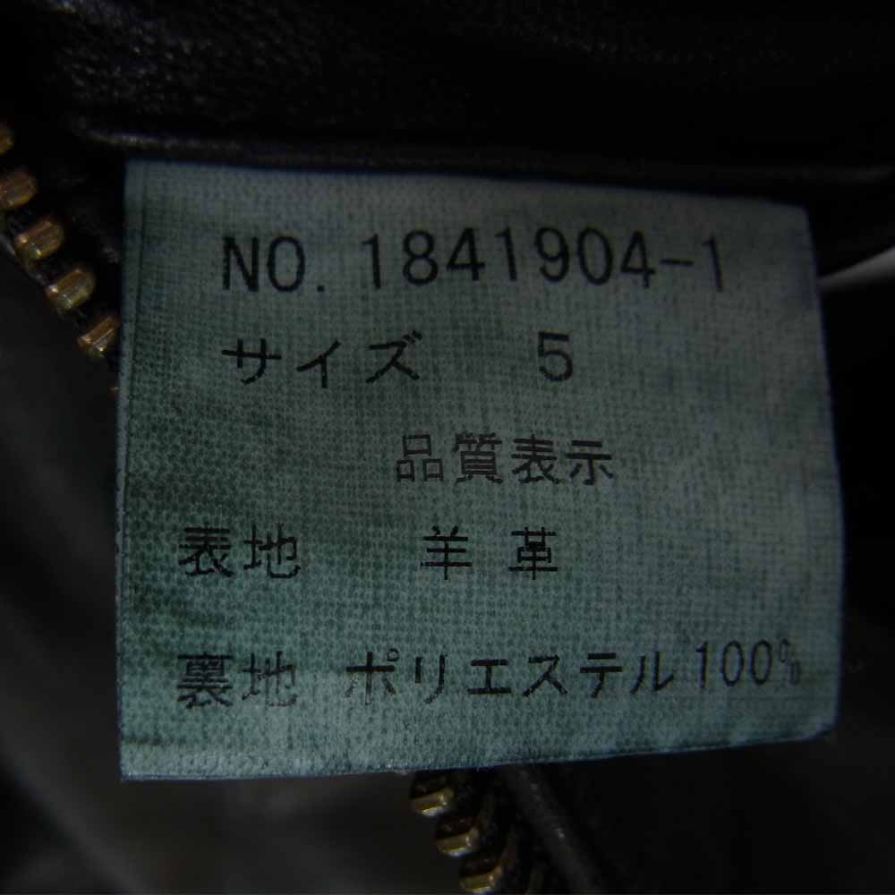 TETE HOMME テットオム シープレザー シングル ライダース ジャケット ブラック系 5【中古】