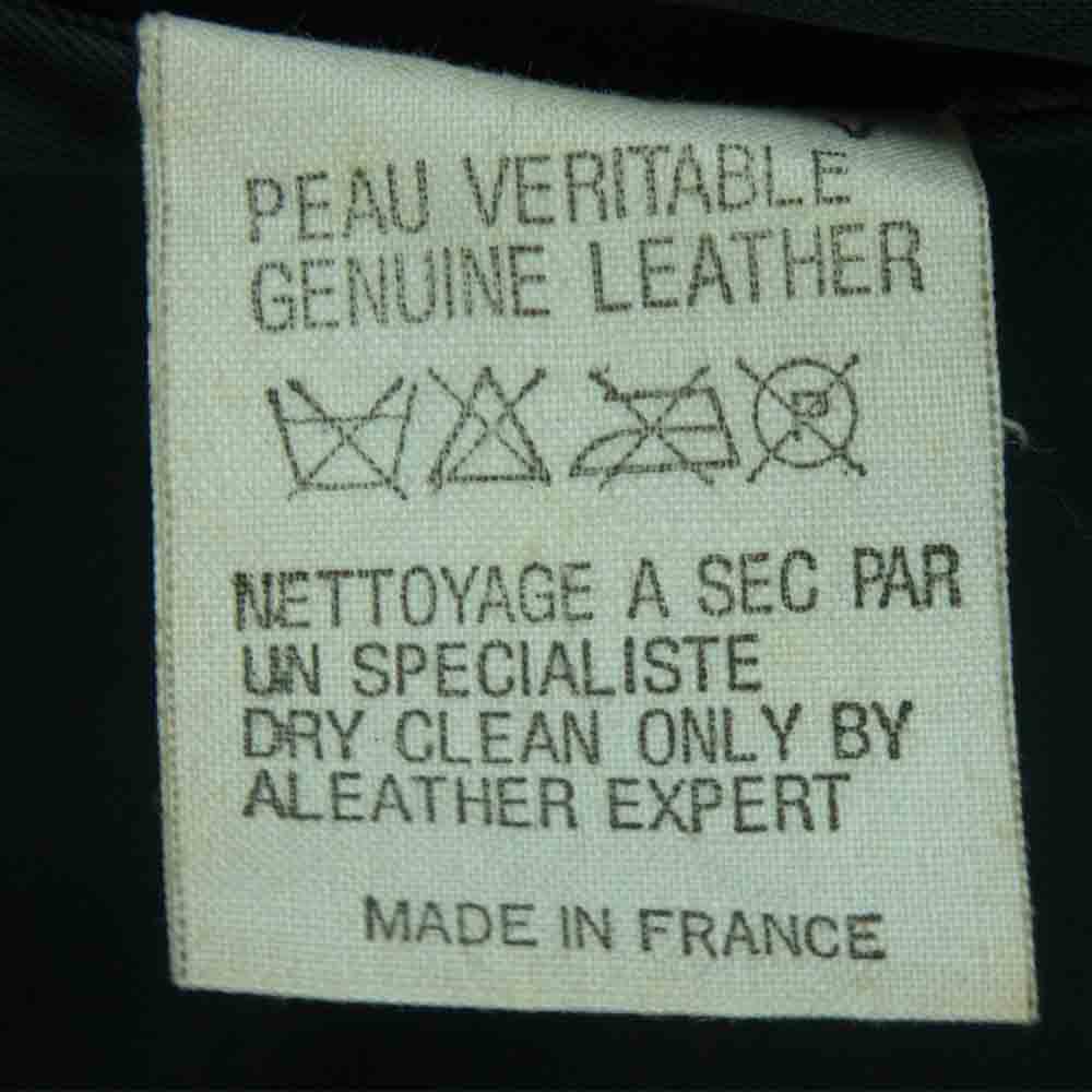 A.P.C. アーペーセー オールド カウレザー チェスター コート 牛革 フランス製 ブラック系 S【中古】