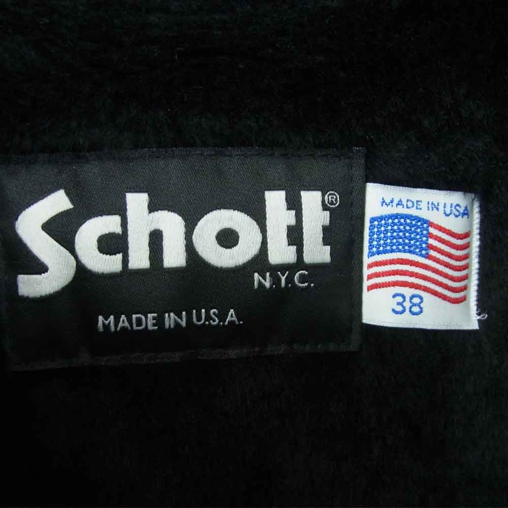 schott ショット 643 フリース ライナー付き シングル ライダース ジャケット ブラック系 38【中古】
