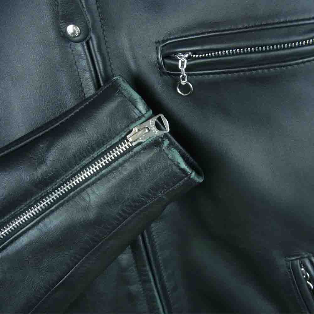 schott ショット 643 フリース ライナー付き シングル ライダース ジャケット ブラック系 38【中古】