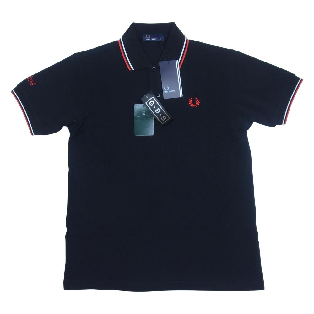 FRED PERRY フレッドペリー F1171 × GB SKINS ジービースキンズ 半袖 ポロシャツ ブラック系 38【新古品】【未使用】【中古】