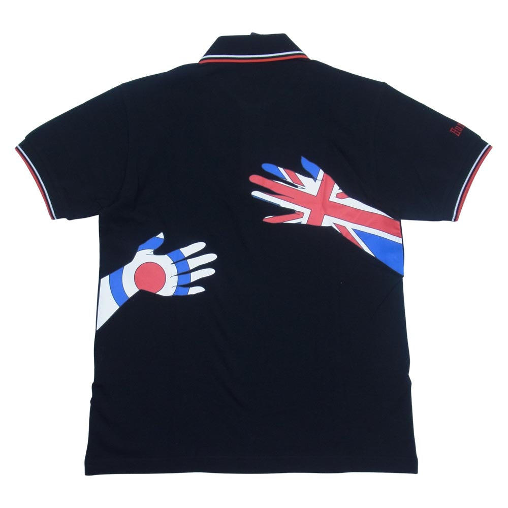 FRED PERRY フレッドペリー F1171 × GB SKINS ジービースキンズ 半袖 ポロシャツ ブラック系 38【新古品】【未使用】【中古】
