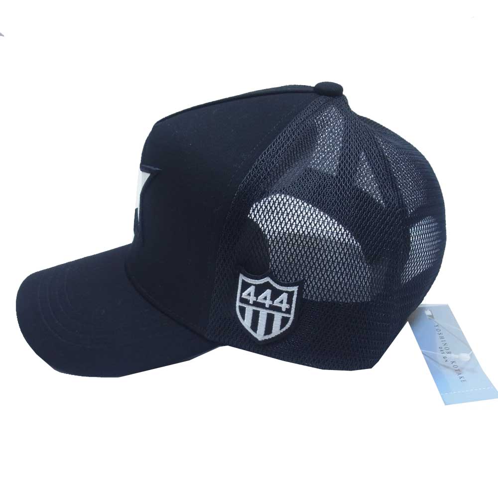 ヨシノリコタケ メッシュキャップ 444 ワッペン スター ブラック系【新古品】【未使用】【中古】