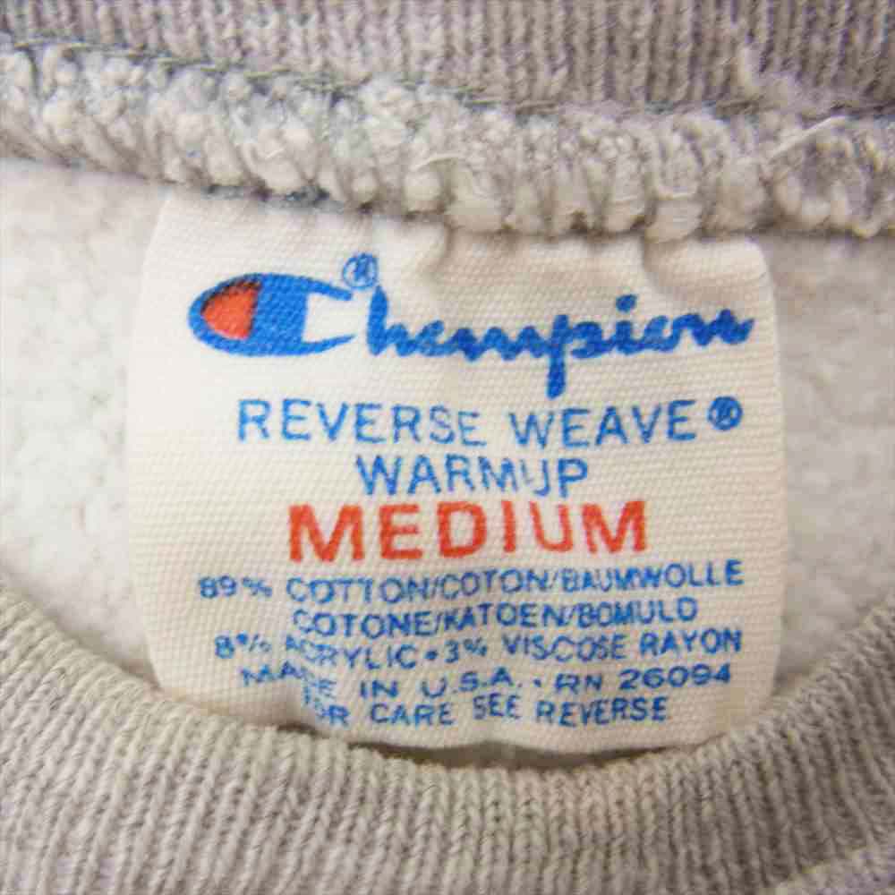 Champion チャンピオン USA製 80s トリコタグ リバースウィーブ スウェット グレー系 M【中古】