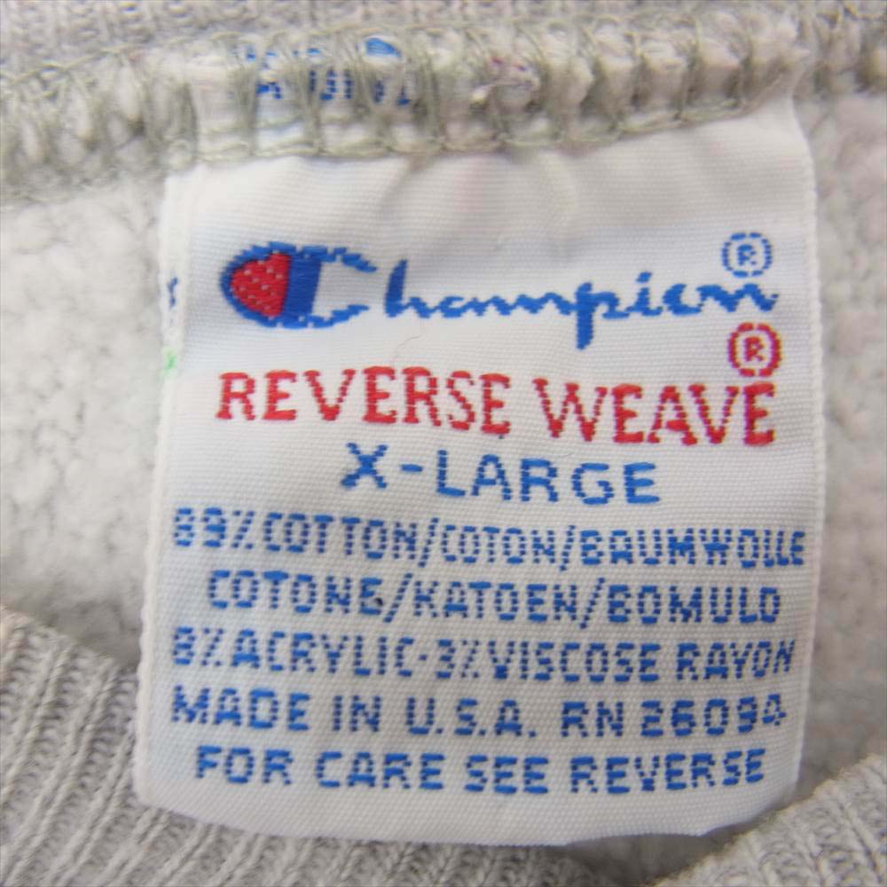 Champion チャンピオン USA製 90s 刺繍タグ 半袖 スウェット グレー系 XL【中古】