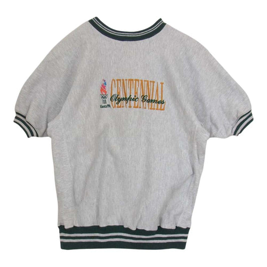 Champion チャンピオン USA製 90s 刺繍タグ リバース ウィーブ 半袖 スウェット グレー系 L【中古】
