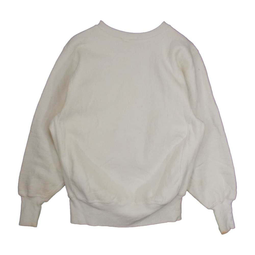 Champion チャンピオン USA製 90s 刺繍タグ リバース ウィーブ スウェット ホワイト系 S【中古】