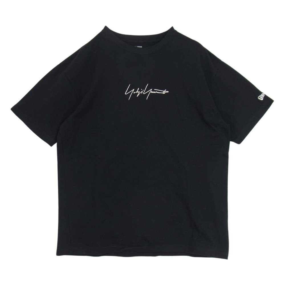 Yohji Yamamoto ヨウジヤマモト POUR HOMME New Era 21SS HD-T95-018 LOGO S/S TEE ニューエラ ロゴ刺繍 半袖 Tシャツ ブラック系 XL【美品】【中古】