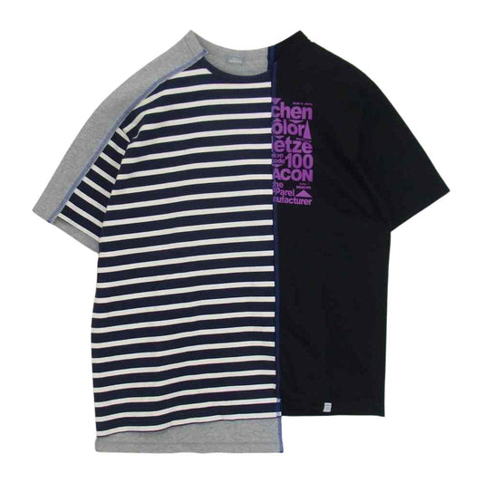 kolor カラー BEACON ビーコン 21SS  20SBM-T09234 ドッキング カットソー Tシャツ 半袖 ブラック系 3【美品】【中古】