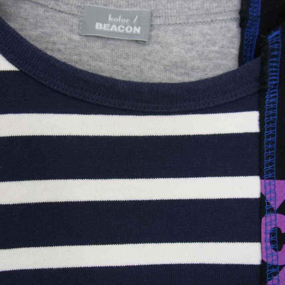 kolor カラー BEACON ビーコン 21SS  20SBM-T09234 ドッキング カットソー Tシャツ 半袖 ブラック系 3【美品】【中古】
