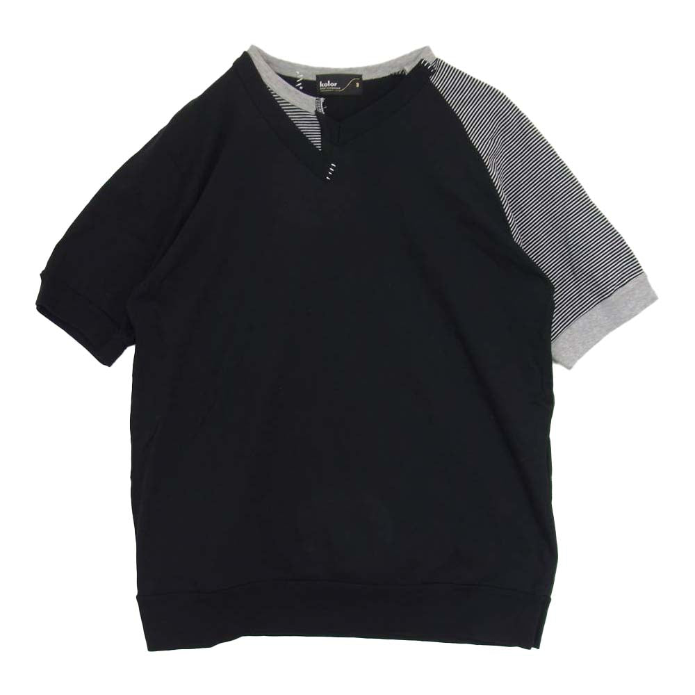 kolor カラー 21SCM-T10206 ドッキング カットソー Tシャツ 半袖 ブラック系 3【美品】【中古】