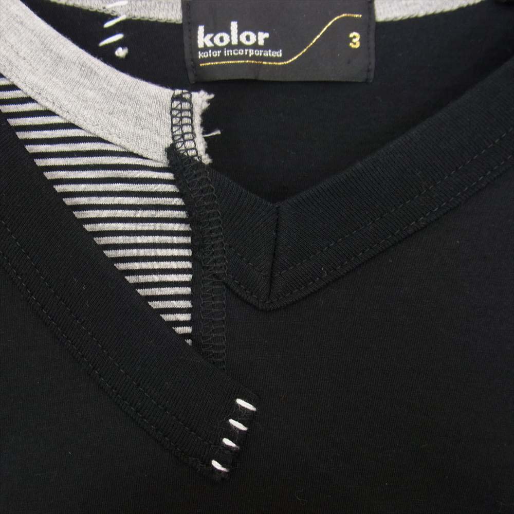 kolor カラー 21SCM-T10206 ドッキング カットソー Tシャツ 半袖 ブラック系 3【美品】【中古】