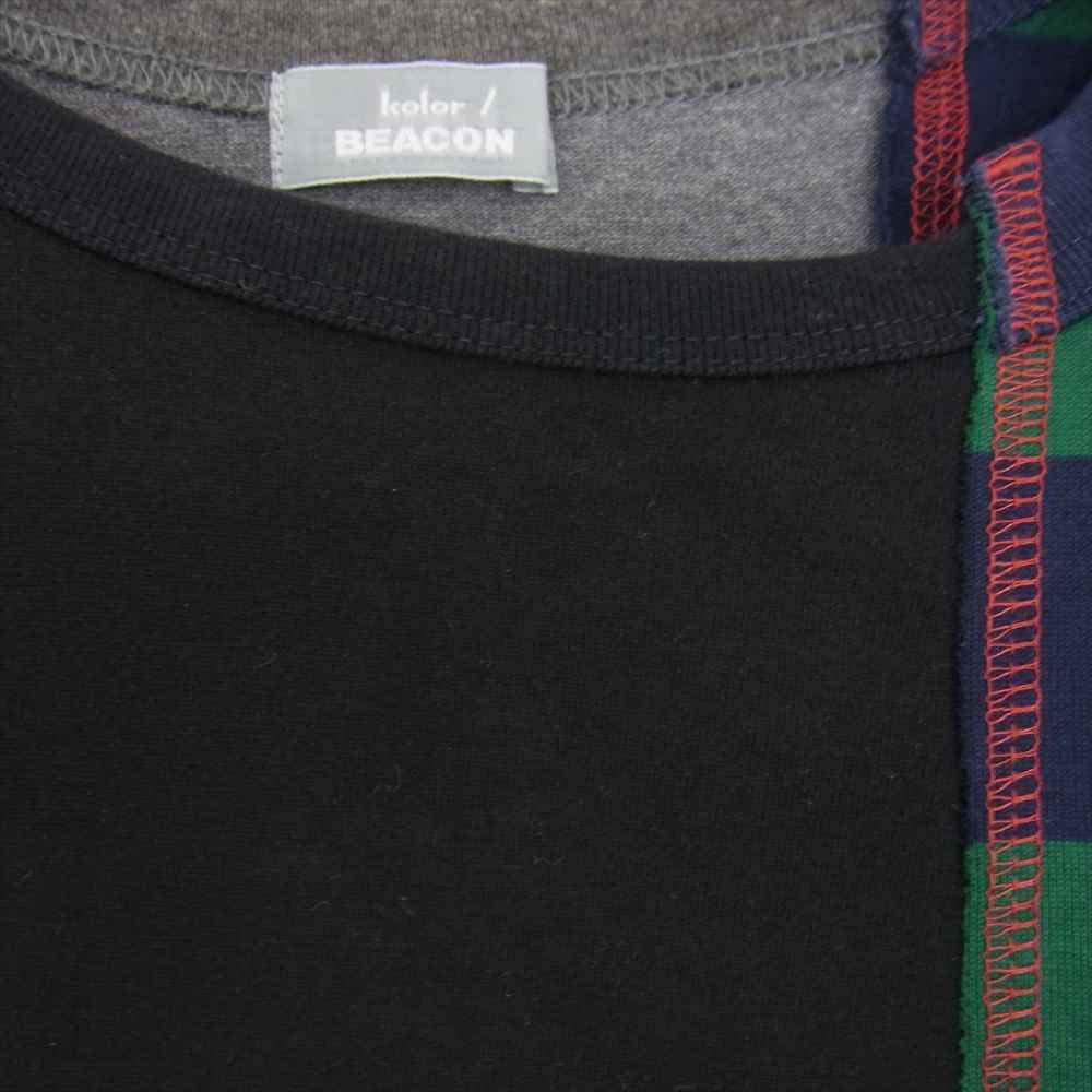 kolor カラー BEACON ビーコン 21SS 21SBM-T04240 ドッキング カットソー Tシャツ 半袖 ブラック系 3【美品】【中古】