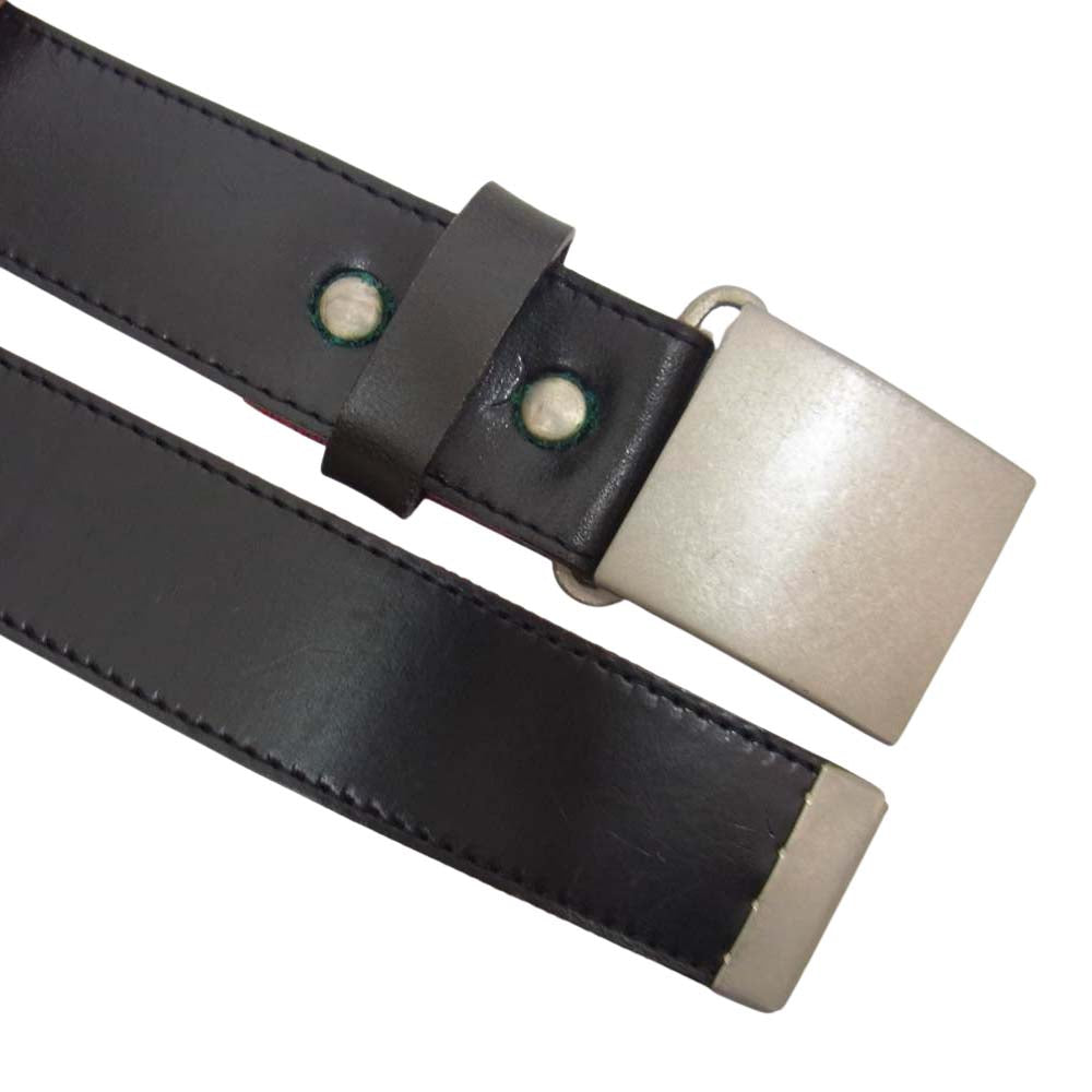 COMME des GARCONS コムデギャルソン HOMME オム 裏リボンテープ レザーベルト ブラック系【中古】