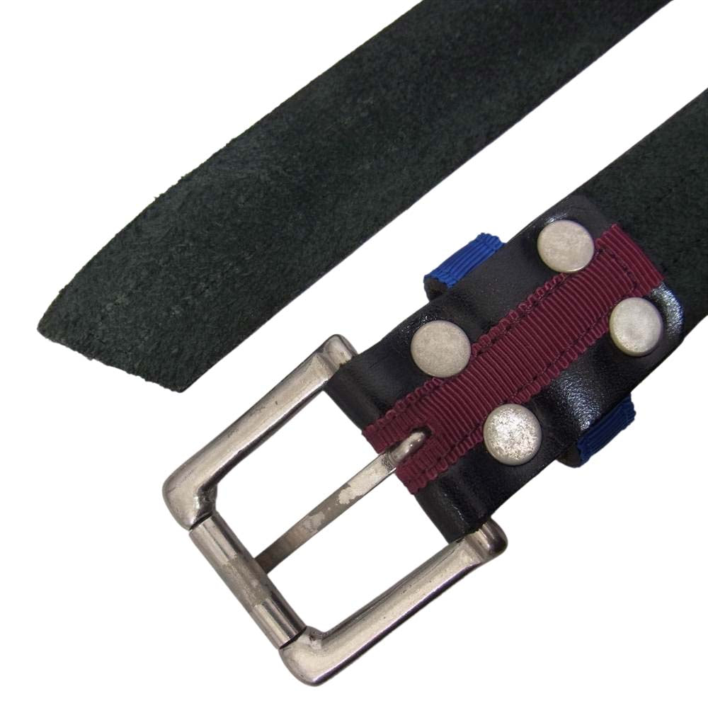 COMME des GARCONS コムデギャルソン HOMME オム リボンテープ レザーベルト ブラック系【中古】