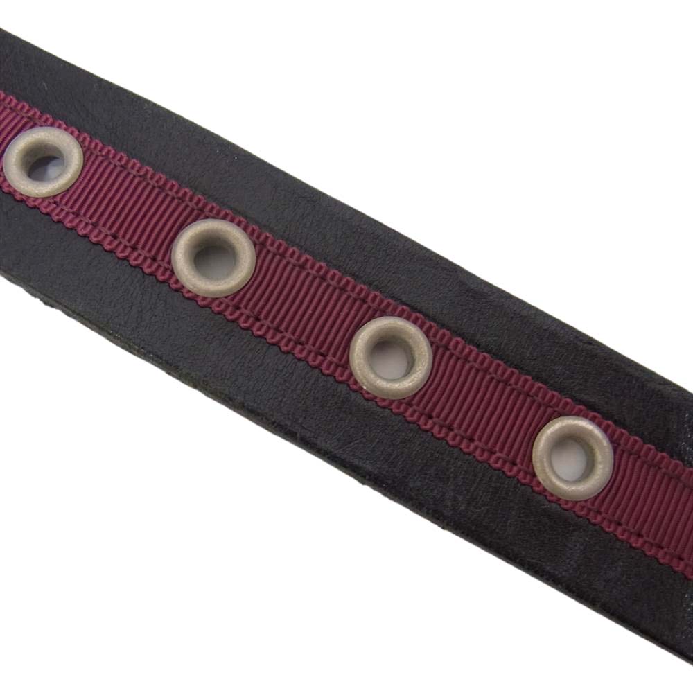 COMME des GARCONS コムデギャルソン HOMME オム リボンテープ レザーベルト ブラック系【中古】