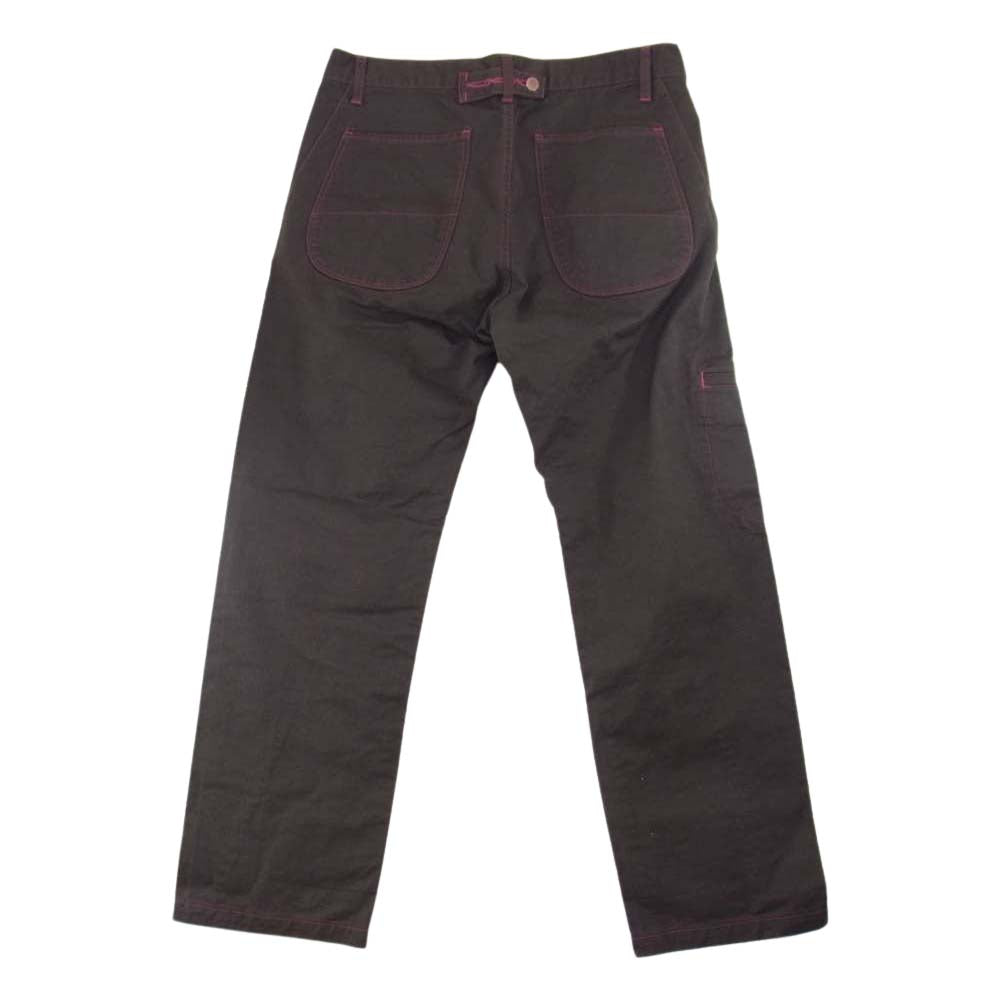 COMME des GARCONS コムデギャルソン HOMME オム AD2008 HB-P060 製品染め ピンクステッチ コットンツイル パンツ チャコール系 S【中古】